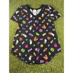 Walt Disney  World Women's XS Mickey Mouse Halloween Theme GITD Black Shirt